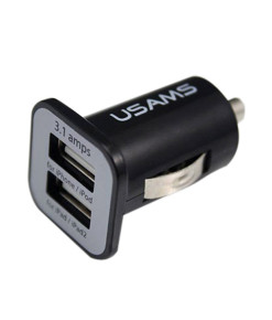 Зарядно за кола USAMS 12V 2 х USB 2.1 А черен